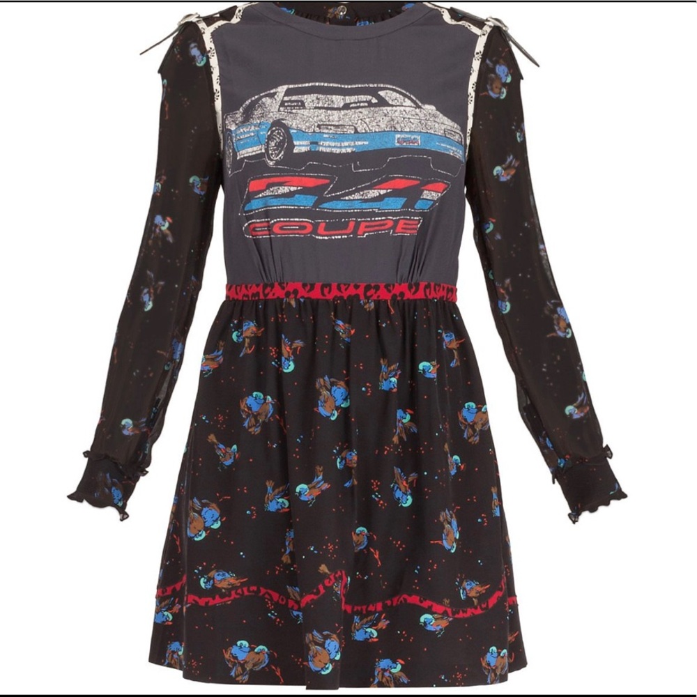 Coach Car Print Layered Dress